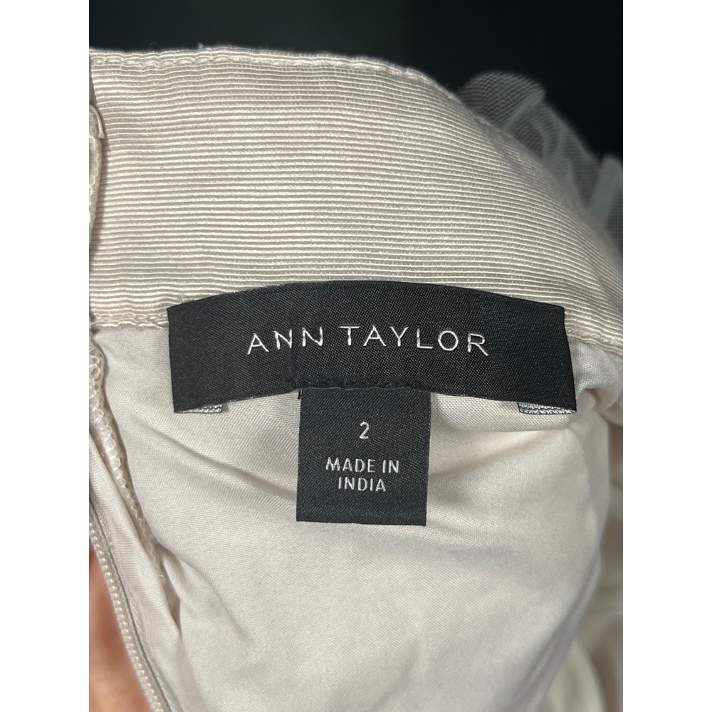 Ann Taylor Cream Ivory Tiered Ruffle Tulle Mini Skirt Size 2 Romantic Balletcore - Picture 6 of 7